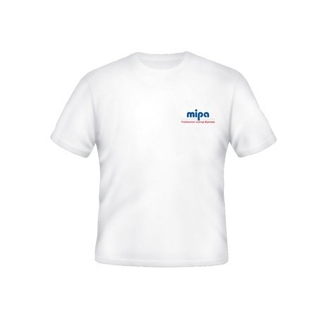 T-shirt blanc logo poitrine taille L