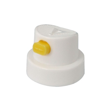 Bouchon pulvérisateur aérosol blanc jaune jet plat débit bas par 10