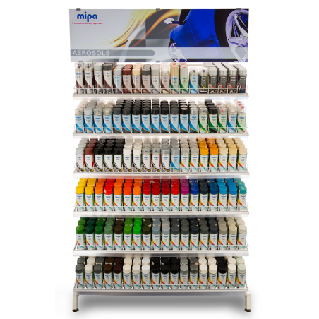 Etagère rangement 648 aérosols (108x6) Dim. 133x197x54 cm