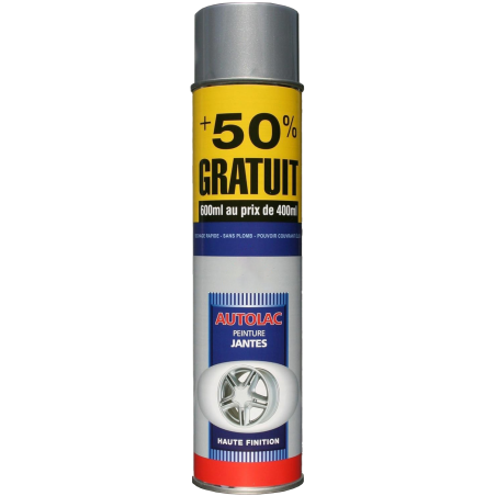 autolac aerosol peinture gris jantes 600 ml