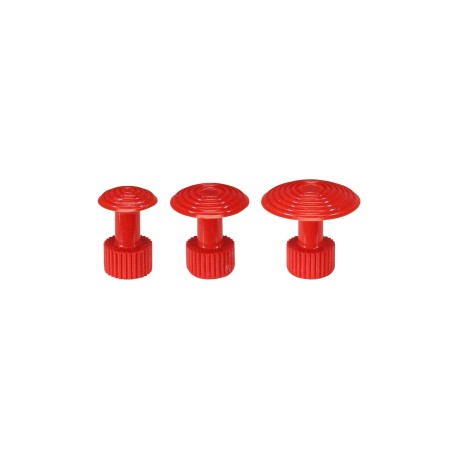 pattes de colle tete spherique rouge 3pz