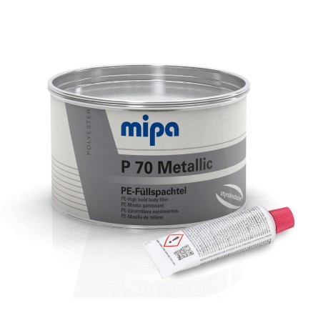Mastic aluminium gris PE-Auto-Füllspachtel "Metallic" réduit en styrène P70 1KG